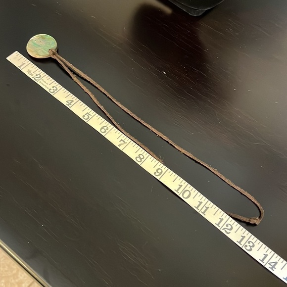 Polished Shell handmade Reversible doublesided necklace on a soft leather cord - Picture 7 of 7